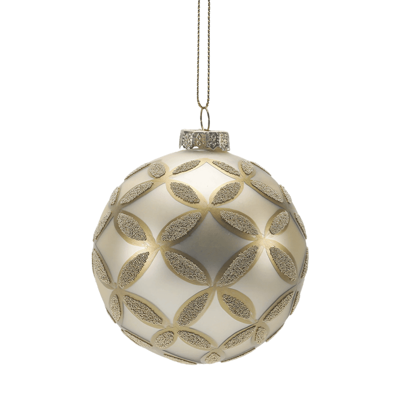 8*8*8 m Pininturahan ng Kamay na Glitter Glass Bauble ng Pasko