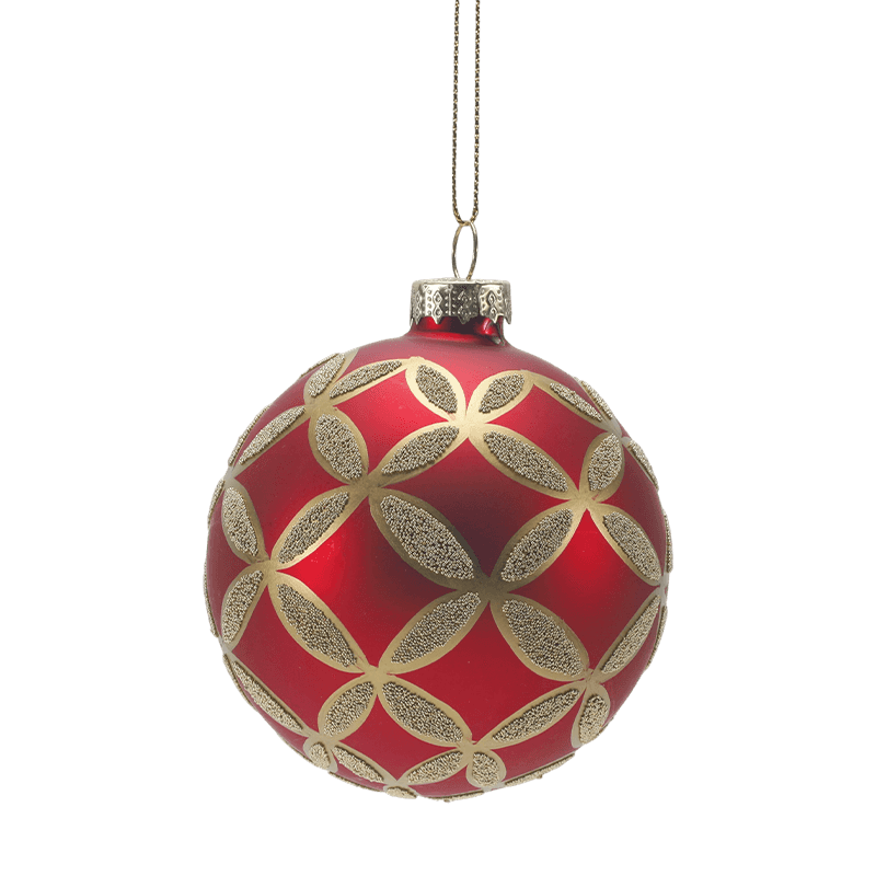 8*8*8 m Pininturahan ng Kamay na Glitter Glass Bauble ng Pasko