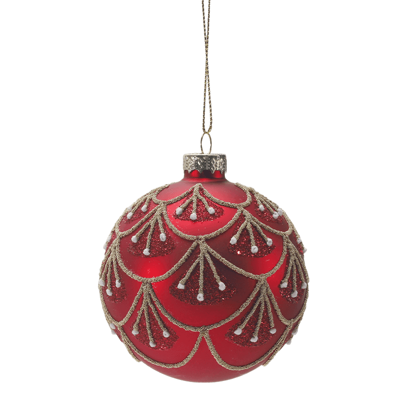 8*8*8 m Pininturahan ng Kamay na Glitter Glass Bauble ng Pasko