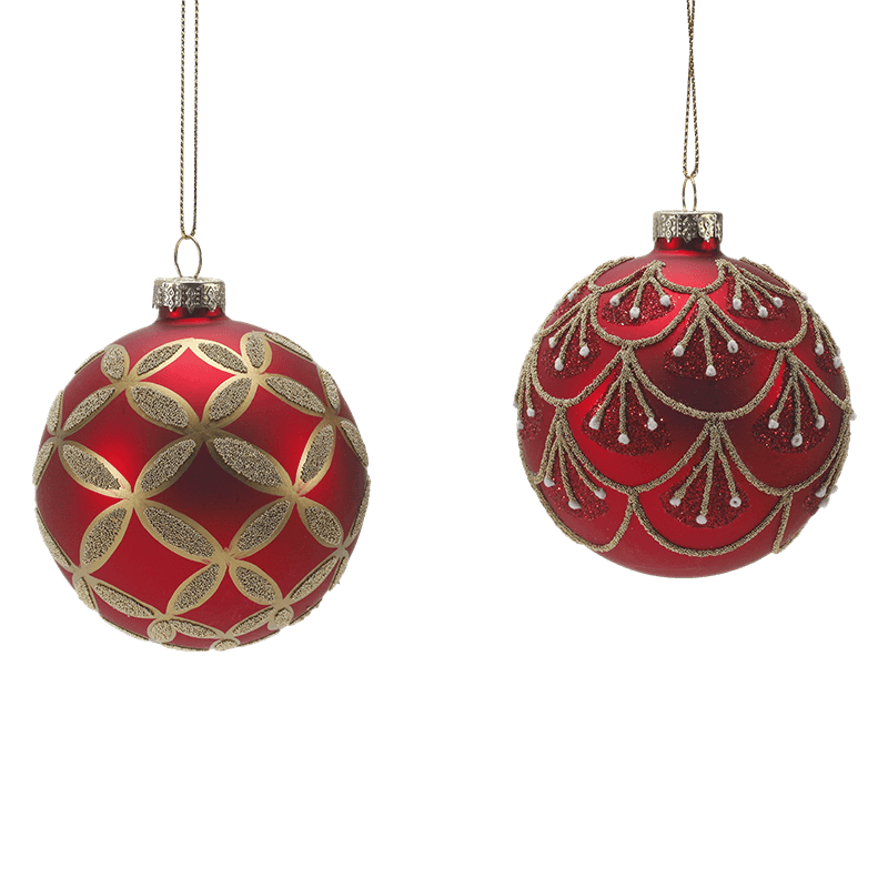8*8*8 m Pininturahan ng Kamay na Glitter Glass Bauble ng Pasko