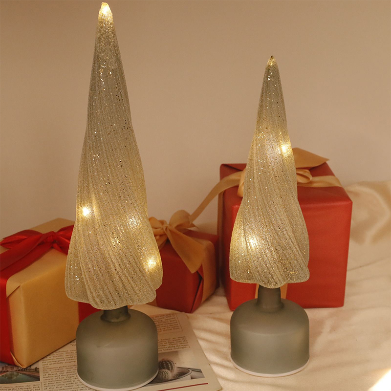 10×25/10×30 Glass LED Illuminated Christmas Tree Decorative Ornament