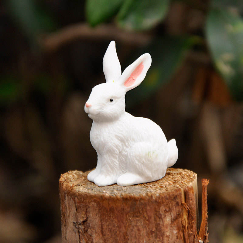 8cm Resin Easter Bunny Figurine Dekorasyon Set