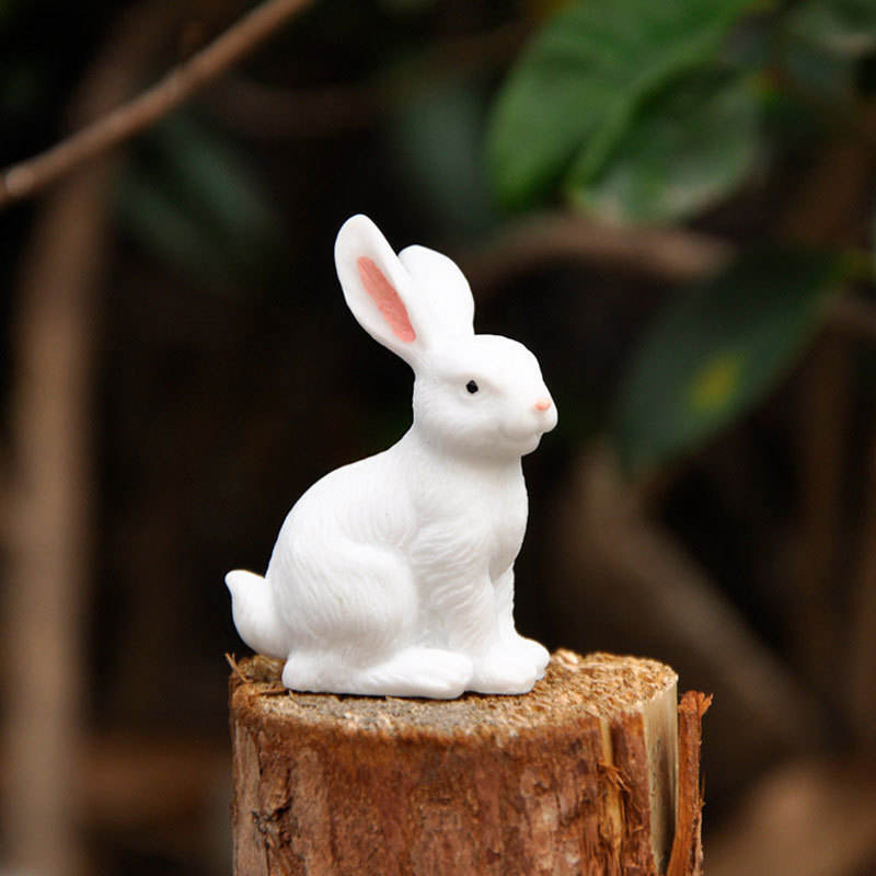 8cm Resin Easter Bunny Figurine Dekorasyon Set