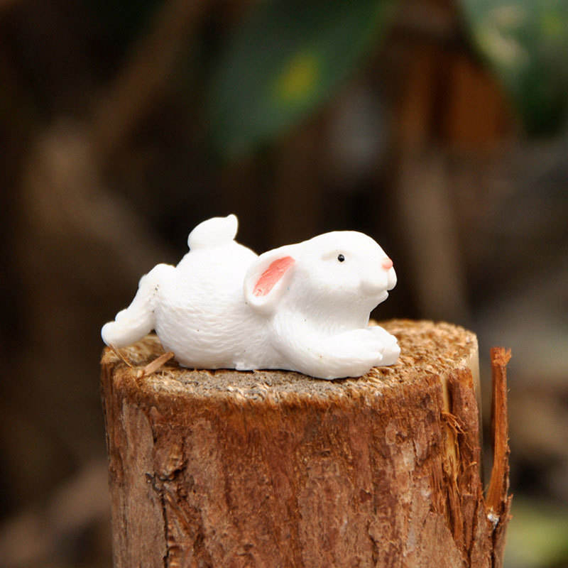 8cm Resin Easter Bunny Figurine Dekorasyon Set