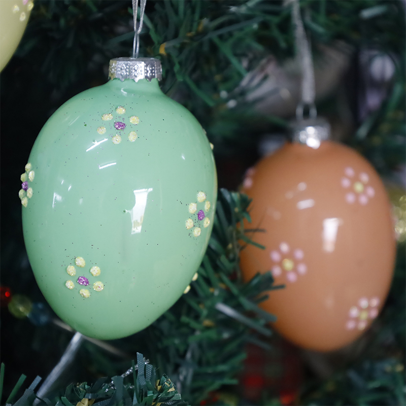 6*8cm Easter Glass Egg Decor Set