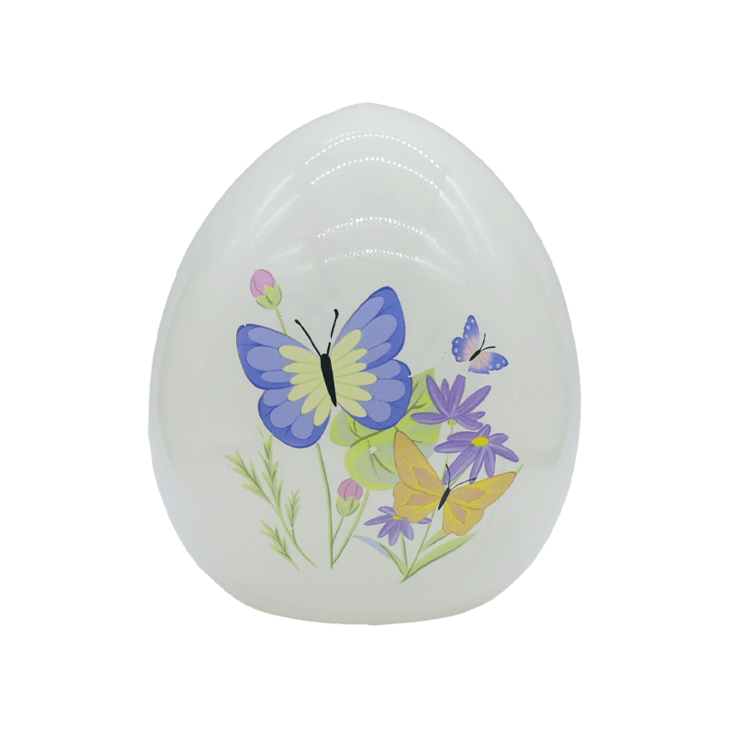 9*16cm LED Easter Hand-Painted Glass Egg Ornament