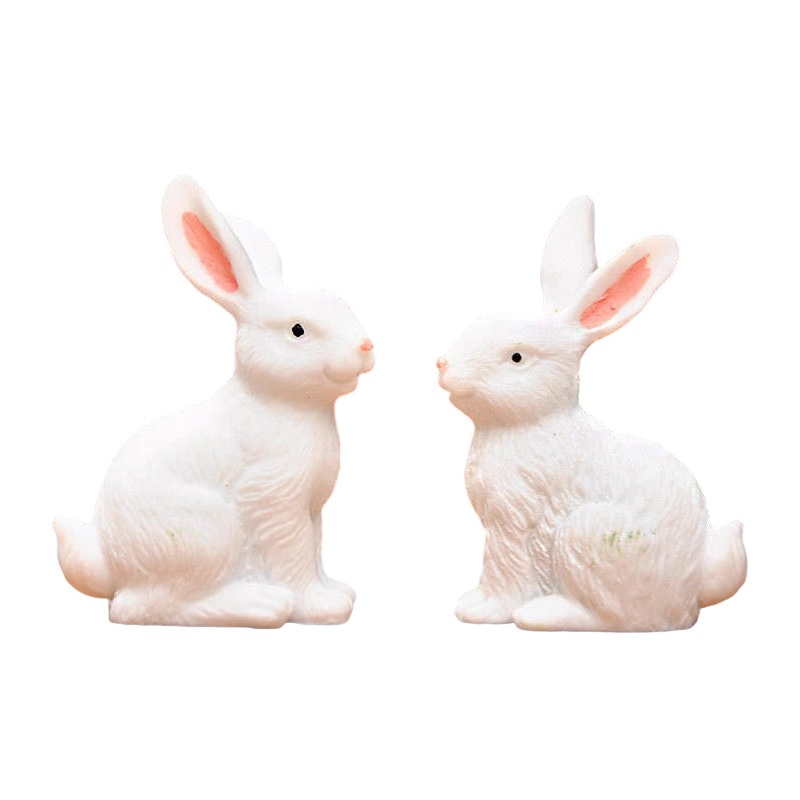 8cm Resin Easter Bunny Figurine Dekorasyon Set