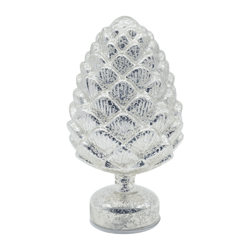 15×28 cm & 11×22 cm Pinecone Christmas Rotating Glass LED Tabletop Dekorasyon