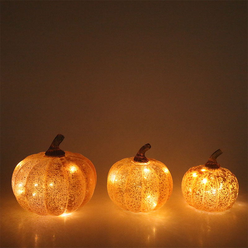 10*11.5cm at 12*15cm Halloween LED Glass Pumpkin Lamp Ornament ng Tabletop