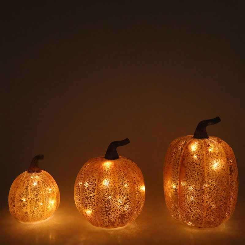 10*11.5cm at 12*15cm Halloween LED Glass Pumpkin Lamp Ornament ng Tabletop